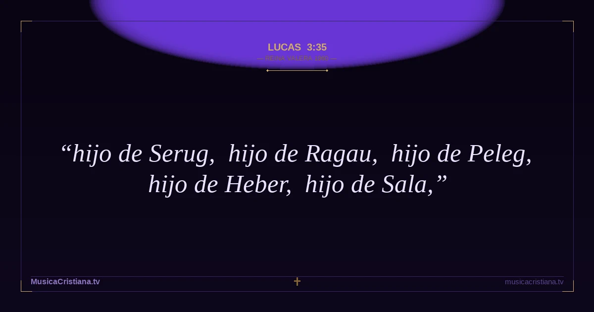 Lucas 3:35 — Biblia Reina Valera 1960 — MusicaCristiana.tv