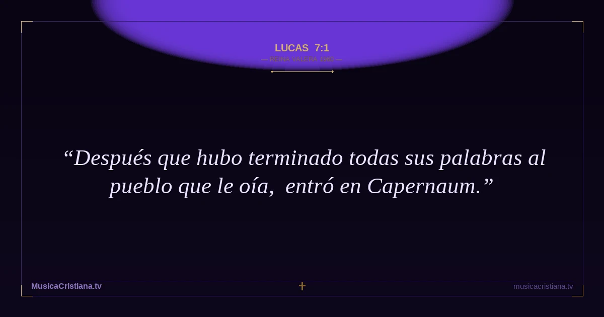 Lucas 7:1 — Biblia Reina Valera 1960 — MusicaCristiana.tv