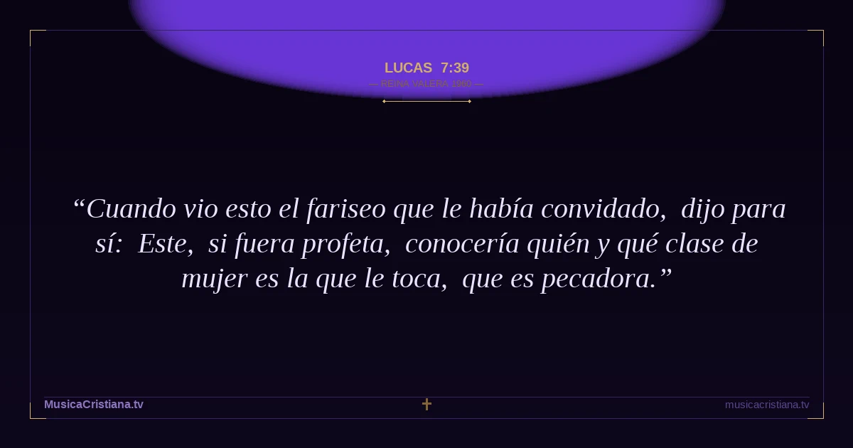 Lucas 7:39 — Biblia Reina Valera 1960 — MusicaCristiana.tv