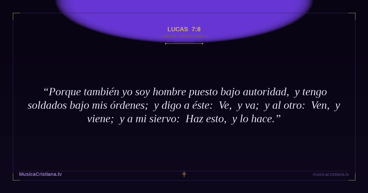 Lucas 7:8 — Biblia Reina Valera 1960 — MusicaCristiana.tv