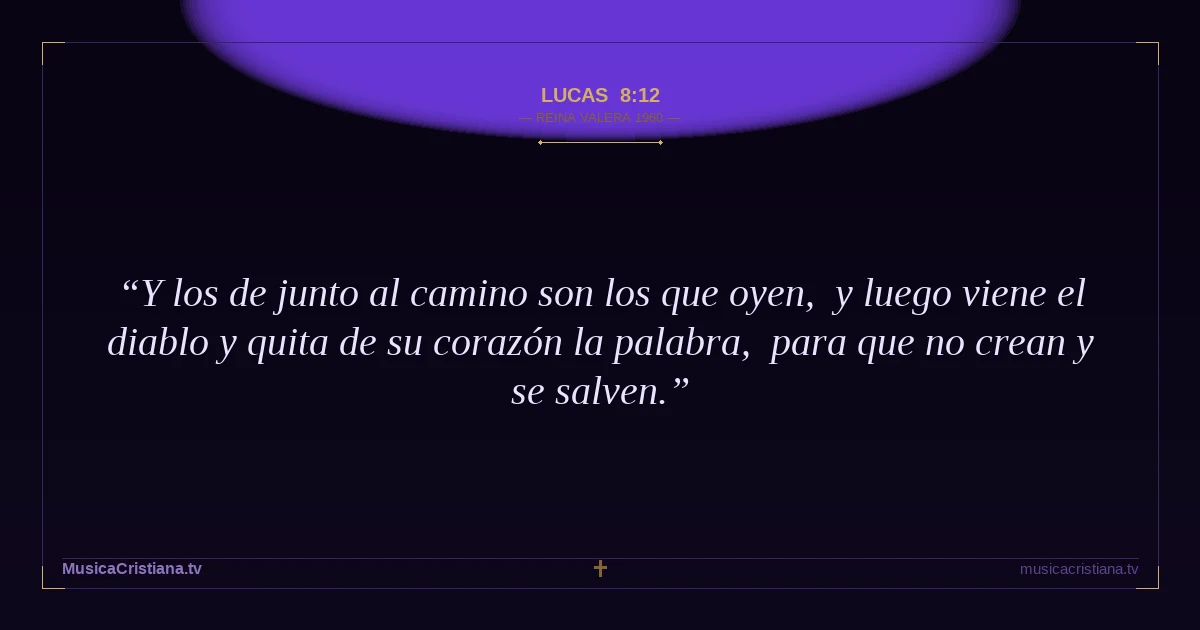 Lucas 8:12 — Biblia Reina Valera 1960 — MusicaCristiana.tv
