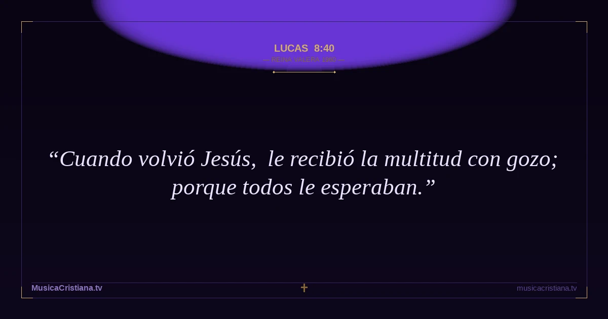 Lucas 8:40 — Biblia Reina Valera 1960 — MusicaCristiana.tv