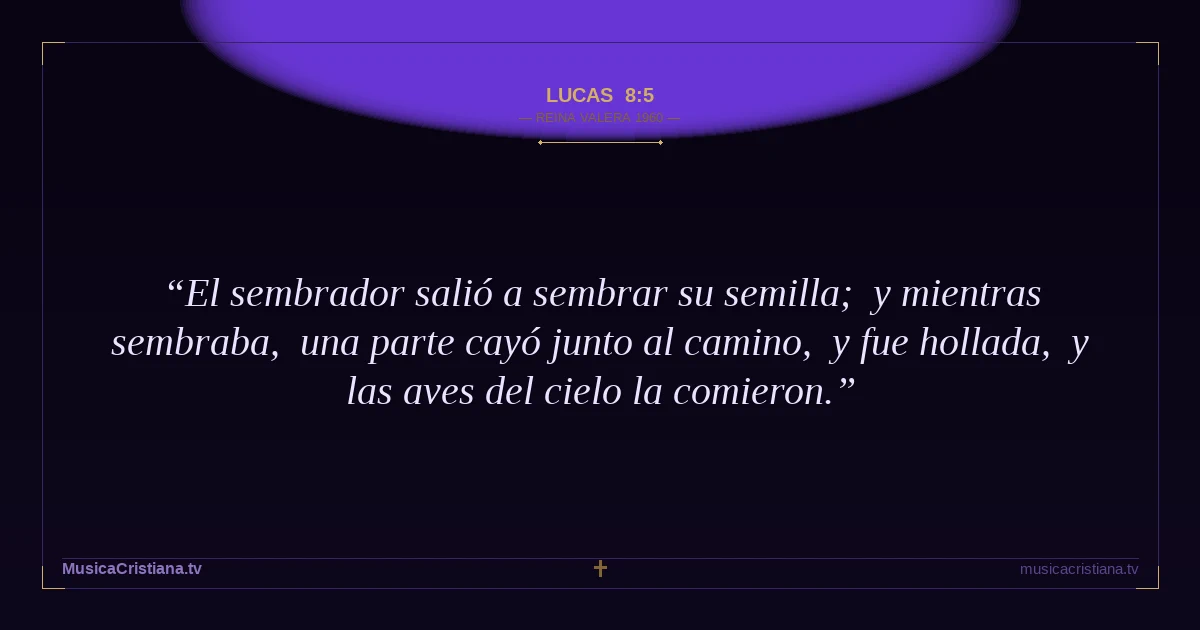 Lucas 8:5 — Biblia Reina Valera 1960 — MusicaCristiana.tv