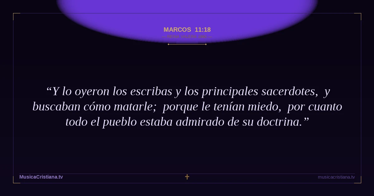Marcos 11:18 — Biblia Reina Valera 1960 — MusicaCristiana.tv