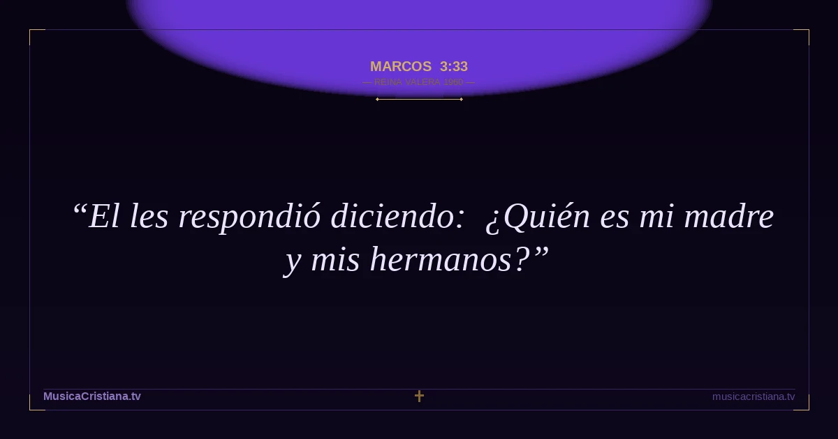 Marcos 3:33 — Biblia Reina Valera 1960 — MusicaCristiana.tv