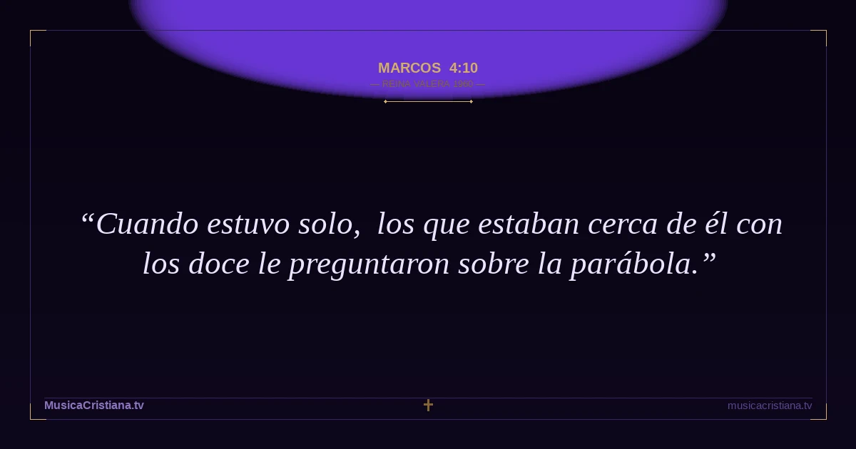 Marcos 4:10 — Biblia Reina Valera 1960 — MusicaCristiana.tv
