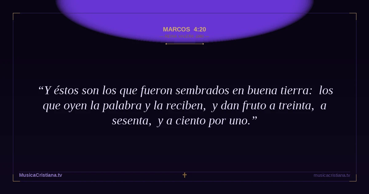 Marcos 4:20 — Biblia Reina Valera 1960 — MusicaCristiana.tv