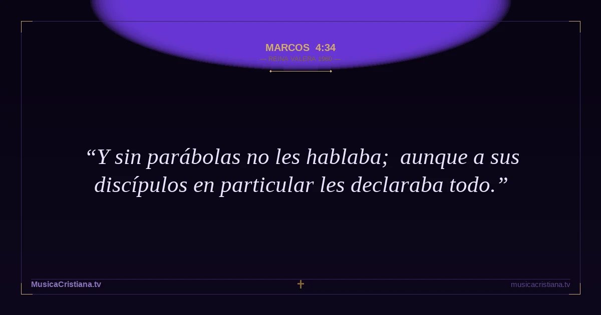 Marcos 4:34 — Biblia Reina Valera 1960 — MusicaCristiana.tv