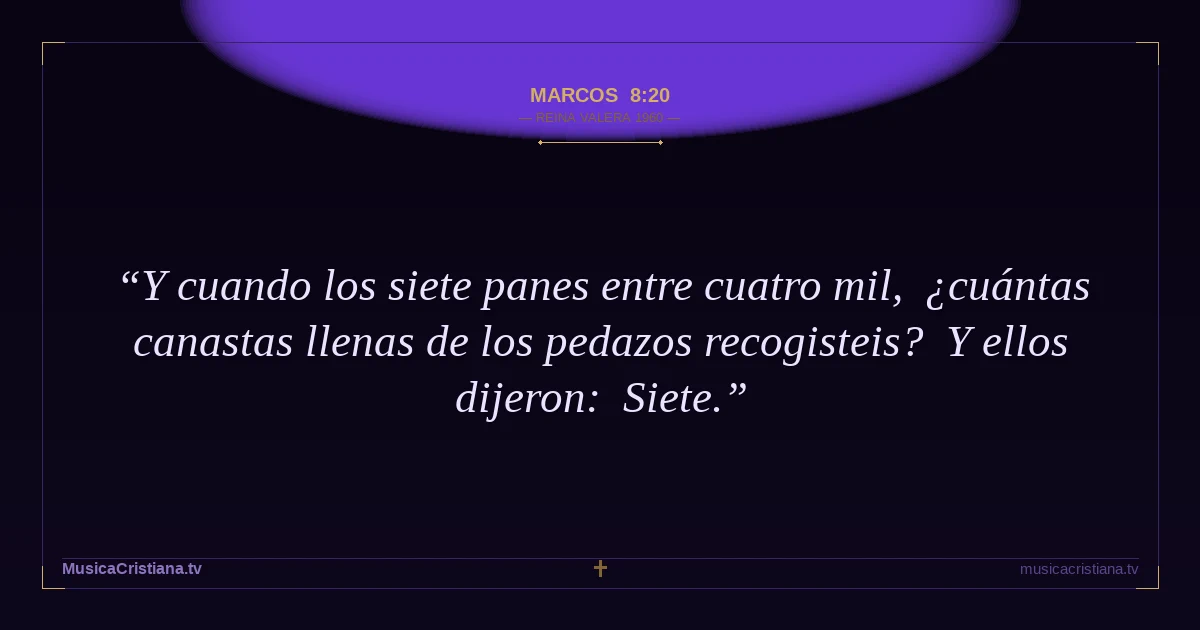 Marcos 8:20 — Biblia Reina Valera 1960 — MusicaCristiana.tv