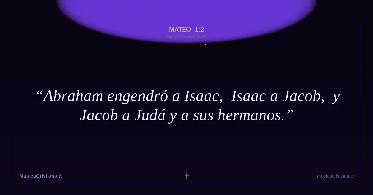 Mateo 1:2 — Biblia Reina Valera 1960 — MusicaCristiana.tv