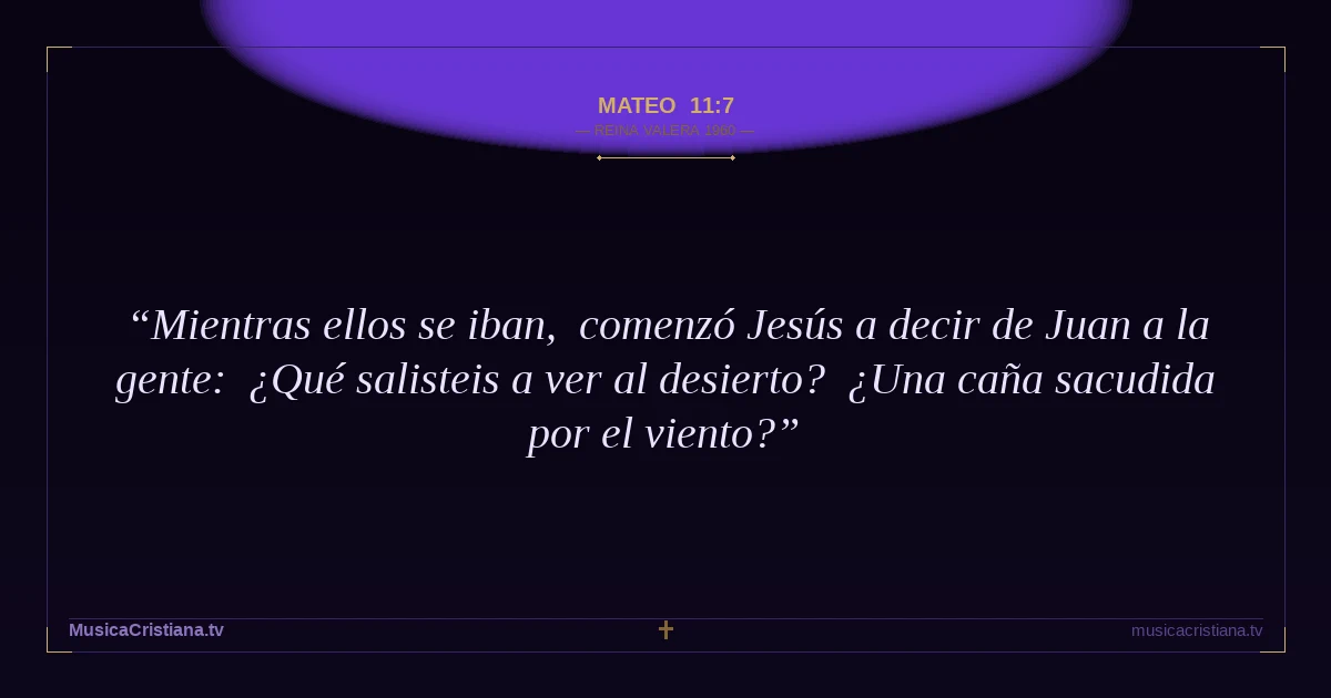 Mateo 11:7 — Biblia Reina Valera 1960 — MusicaCristiana.tv