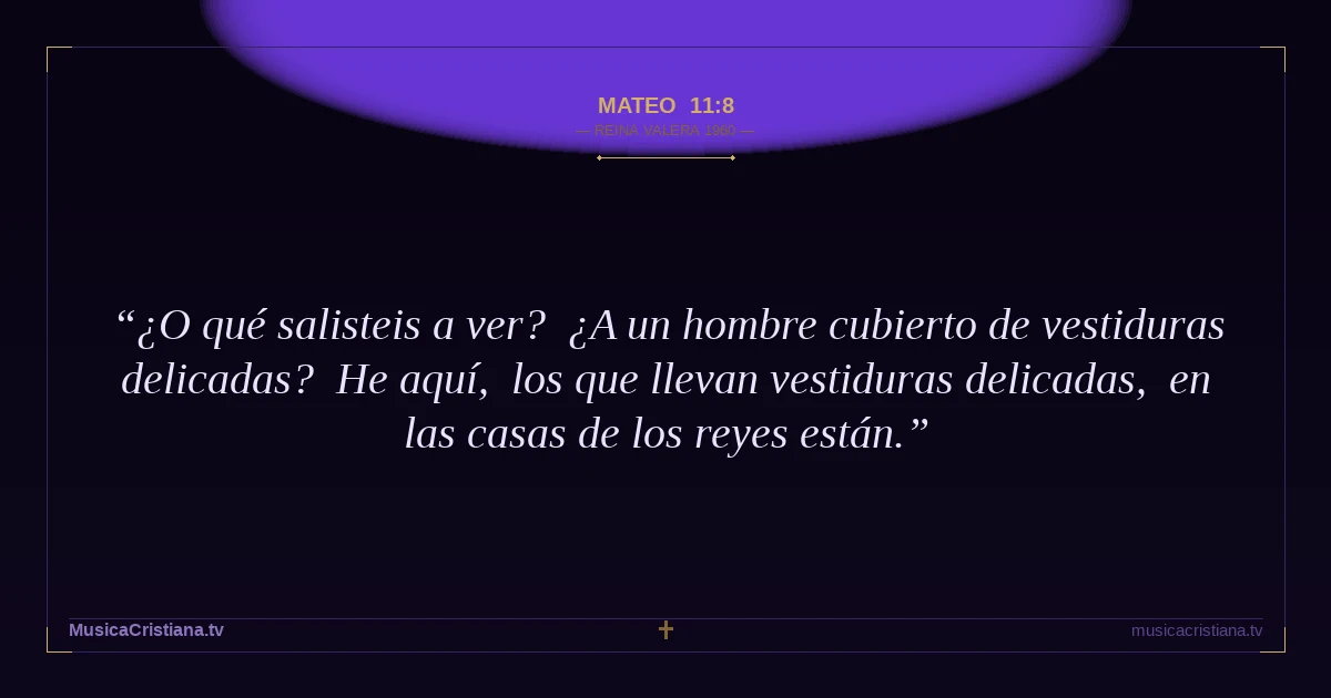 Mateo 11:8 — Biblia Reina Valera 1960 — MusicaCristiana.tv