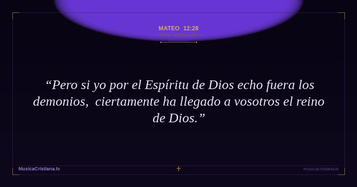 Mateo 12:28 — Biblia Reina Valera 1960 — MusicaCristiana.tv