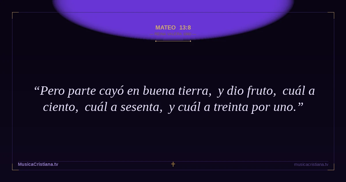 Mateo 13:8 — Biblia Reina Valera 1960 — MusicaCristiana.tv