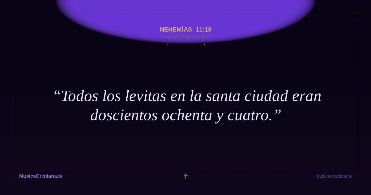 Nehemías 11:18 — Biblia Reina Valera 1960 — MusicaCristiana.tv