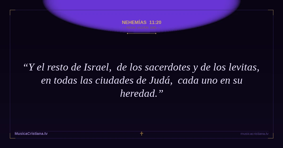 Nehemías 11:20 — Biblia Reina Valera 1960 — MusicaCristiana.tv