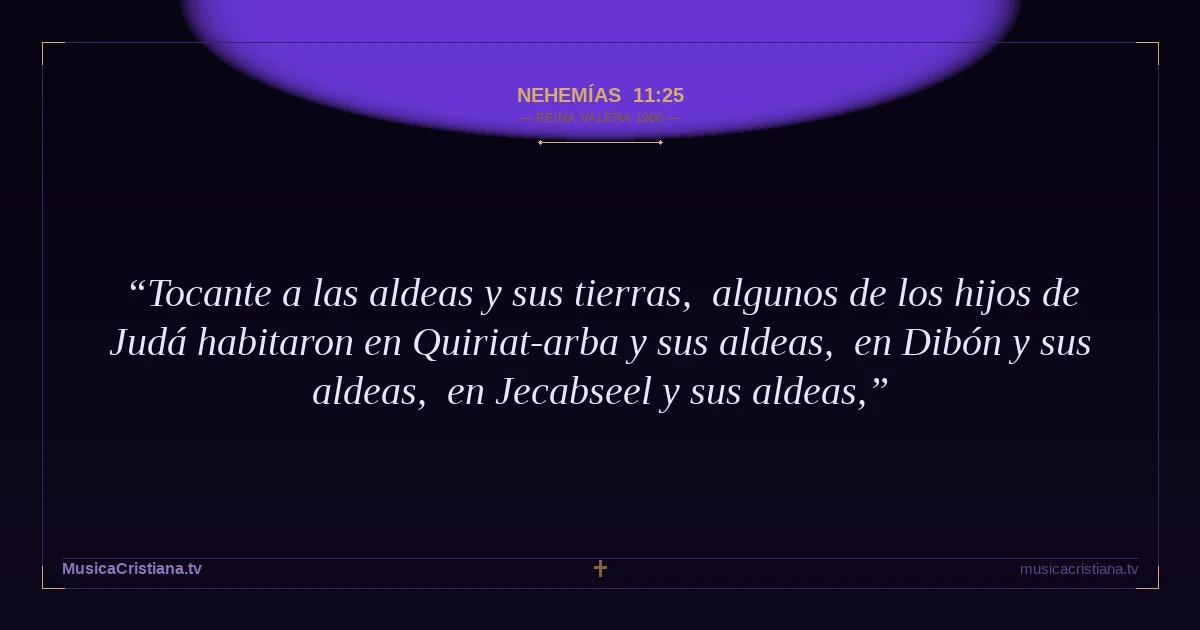 Nehemías 11:25 — Biblia Reina Valera 1960 — MusicaCristiana.tv