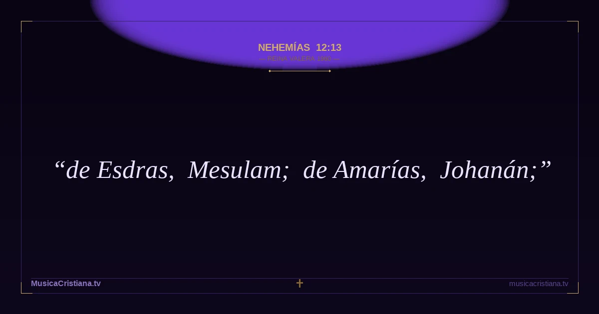 Nehemías 12:13 — Biblia Reina Valera 1960 — MusicaCristiana.tv