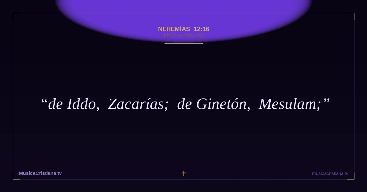 Nehemías 12:16 — Biblia Reina Valera 1960 — MusicaCristiana.tv