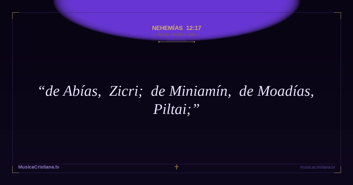 Nehemías 12:17 — Biblia Reina Valera 1960 — MusicaCristiana.tv