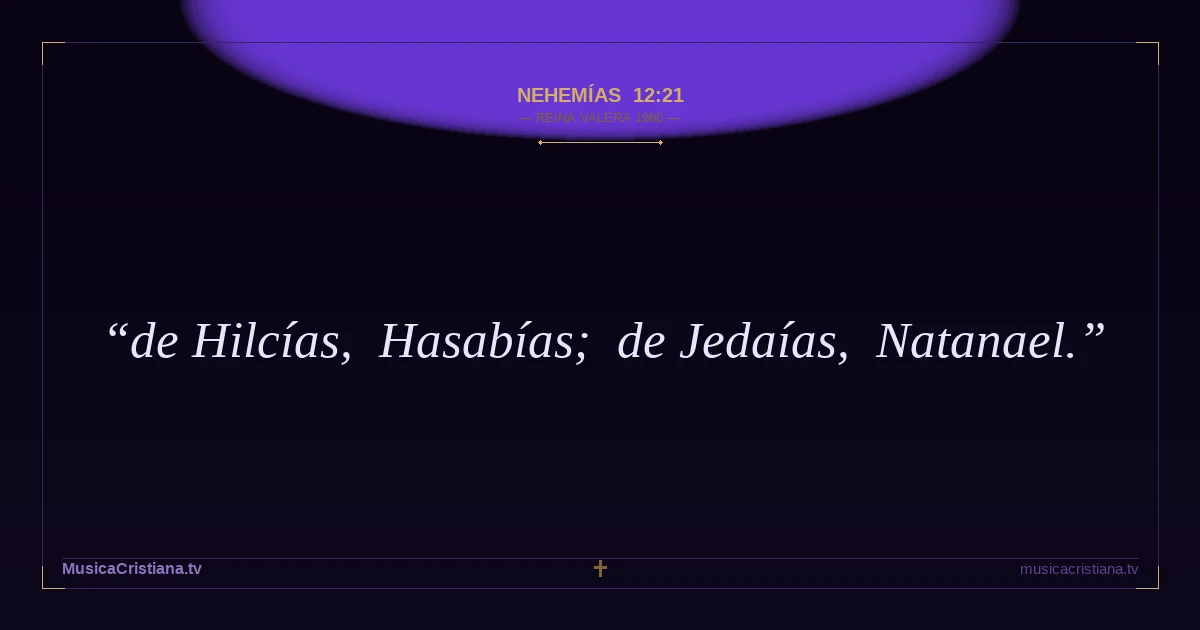 Nehemías 12:21 — Biblia Reina Valera 1960 — MusicaCristiana.tv