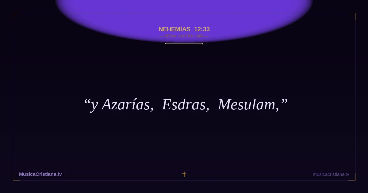 Nehemías 12:33 — Biblia Reina Valera 1960 — MusicaCristiana.tv