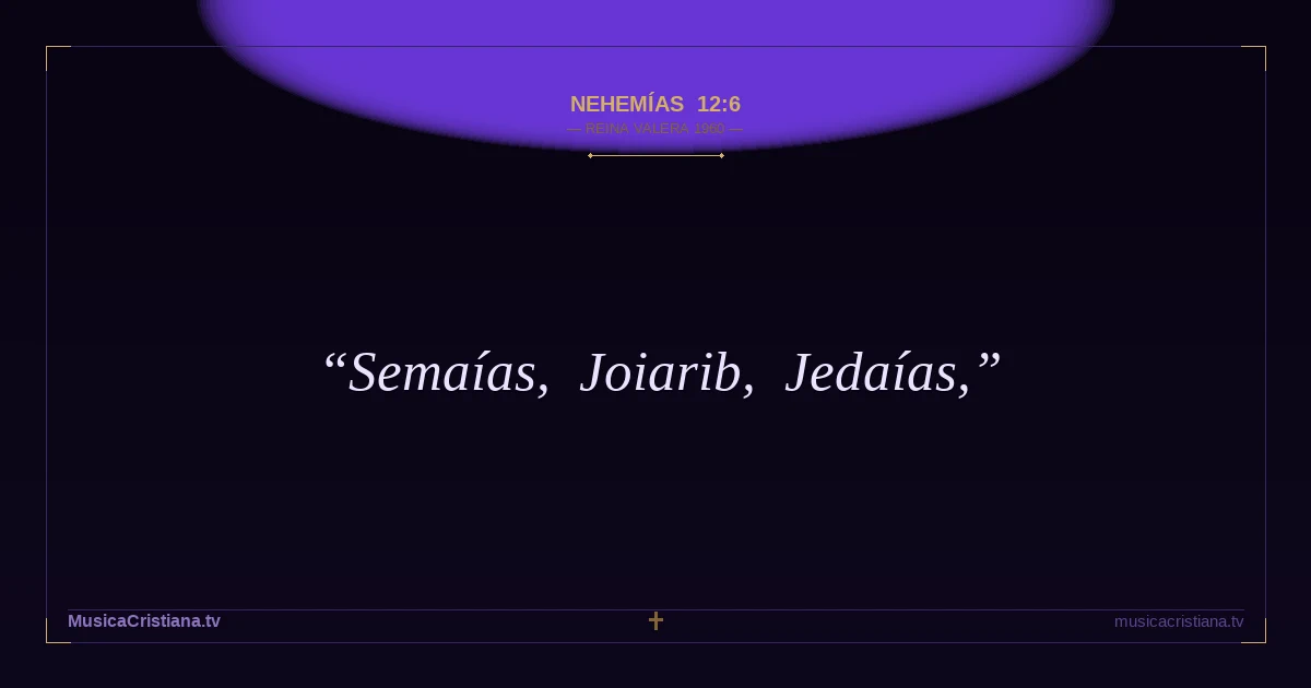 Nehemías 12:6 — Biblia Reina Valera 1960 — MusicaCristiana.tv