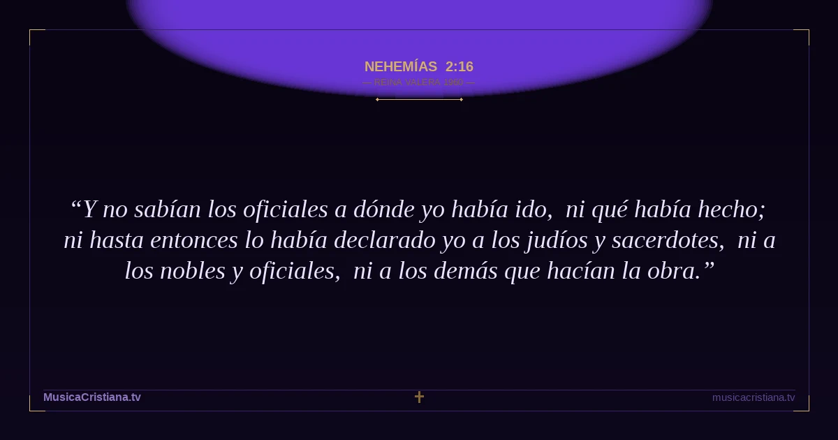Nehemías 2:16 — Biblia Reina Valera 1960 — MusicaCristiana.tv