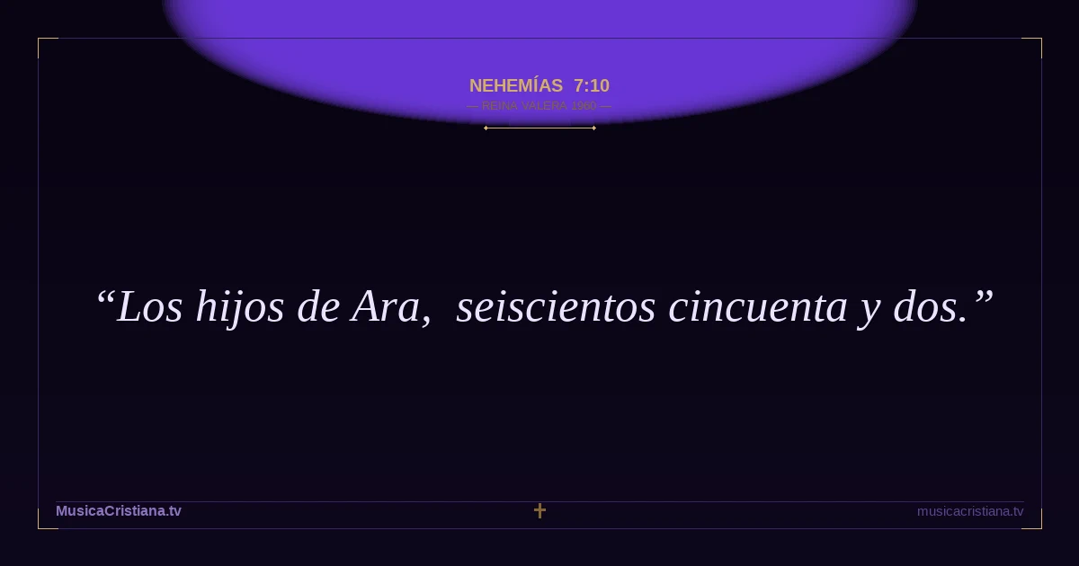 Nehemías 7:10 — Biblia Reina Valera 1960 — MusicaCristiana.tv