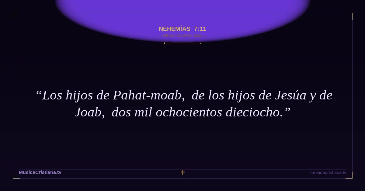 Nehemías 7:11 — Biblia Reina Valera 1960 — MusicaCristiana.tv