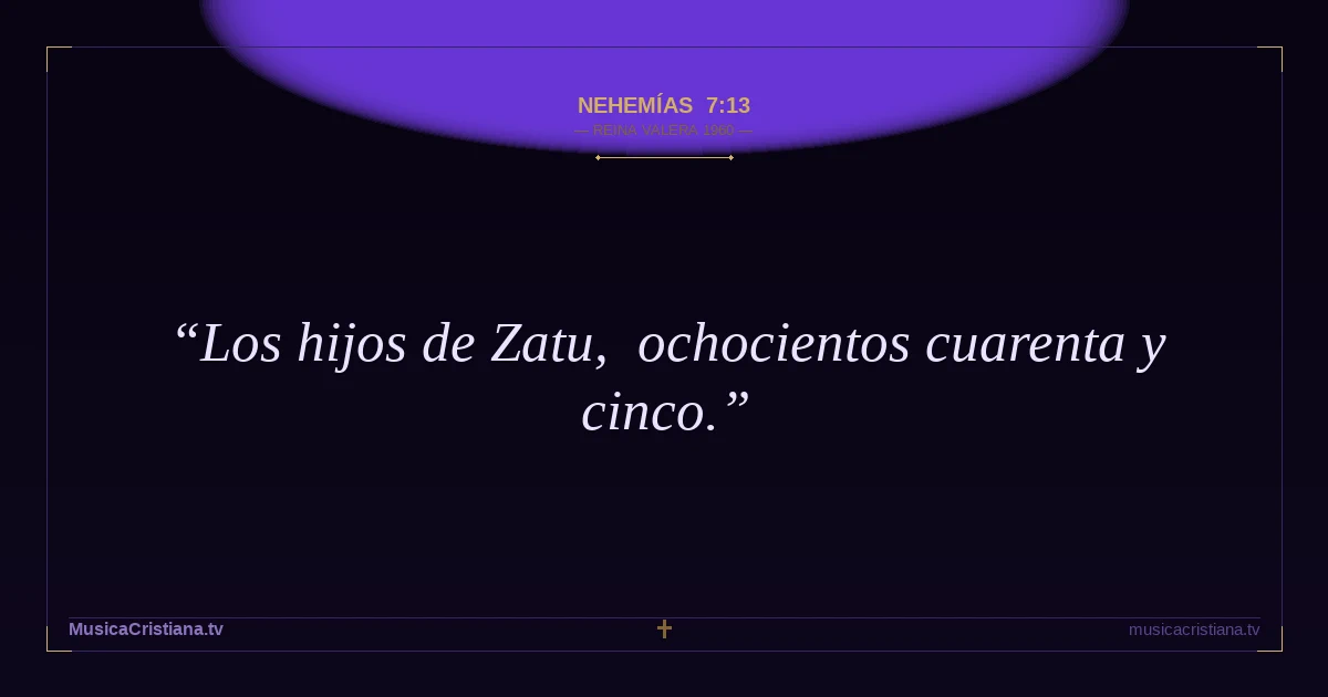 Nehemías 7:13 — Biblia Reina Valera 1960 — MusicaCristiana.tv