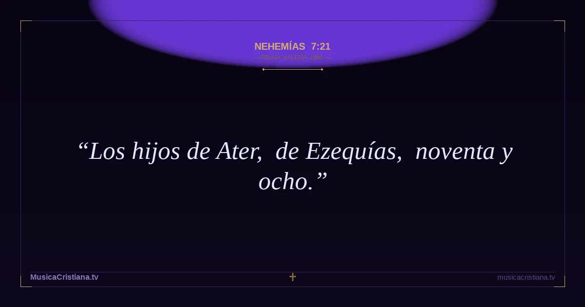 Nehemías 7:21 — Biblia Reina Valera 1960 — MusicaCristiana.tv