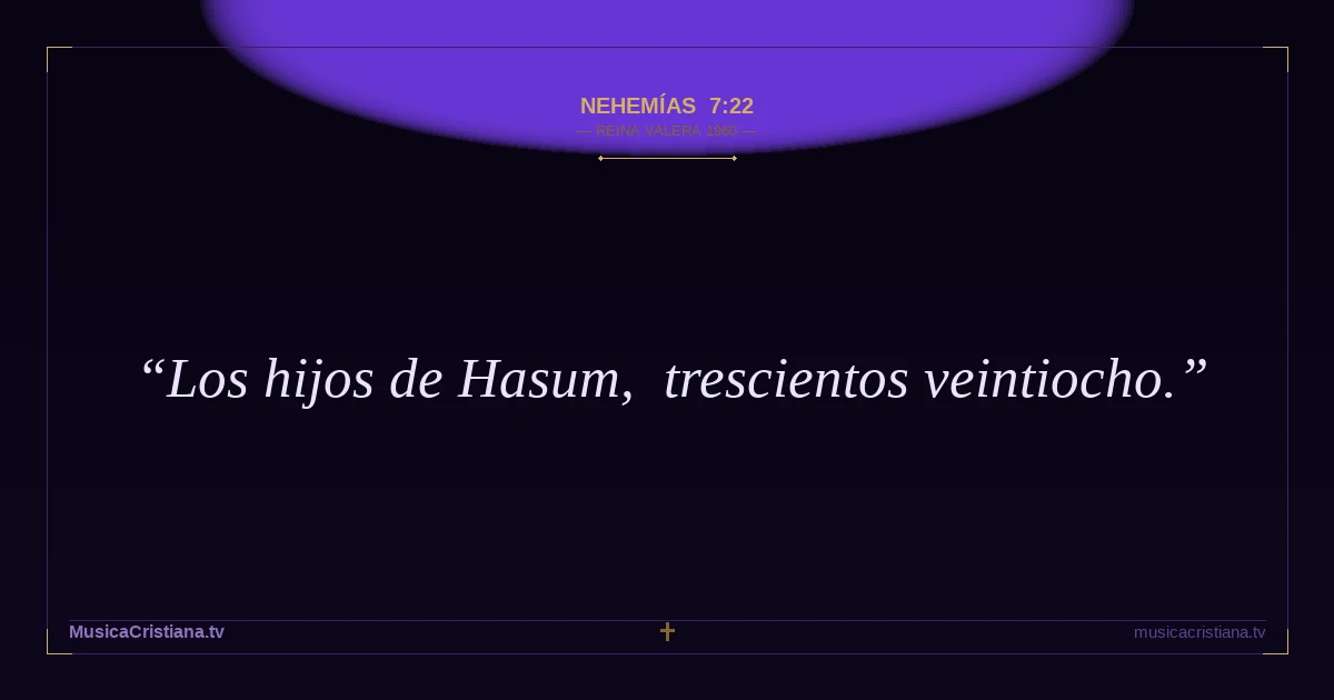 Nehemías 7:22 — Biblia Reina Valera 1960 — MusicaCristiana.tv