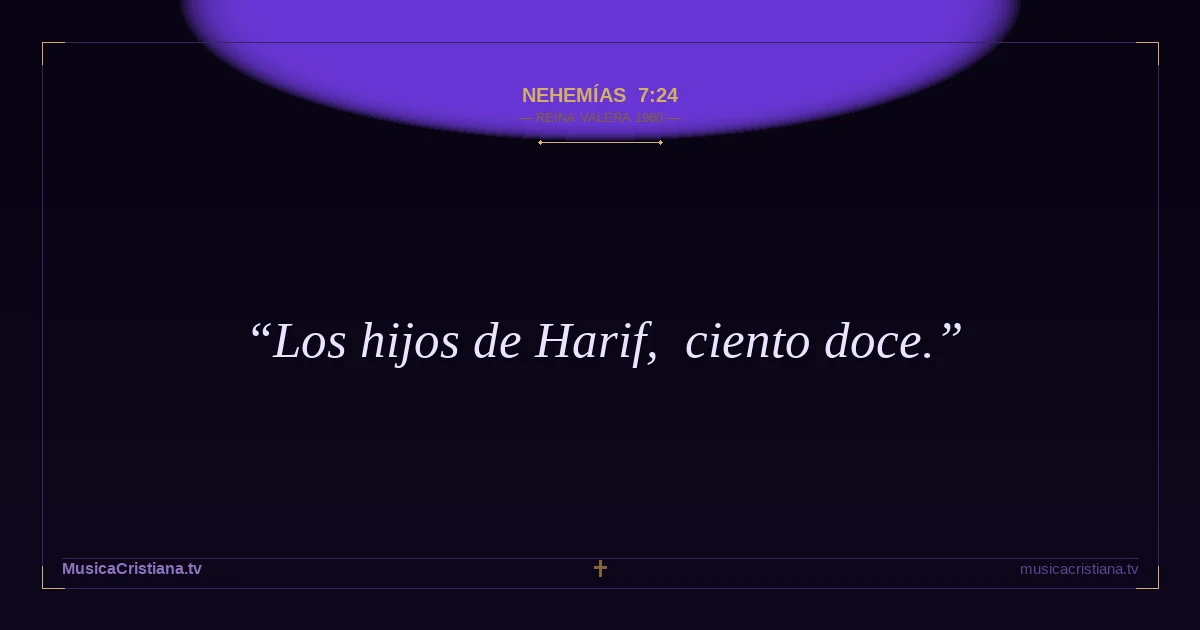 Nehemías 7:24 — Biblia Reina Valera 1960 — MusicaCristiana.tv