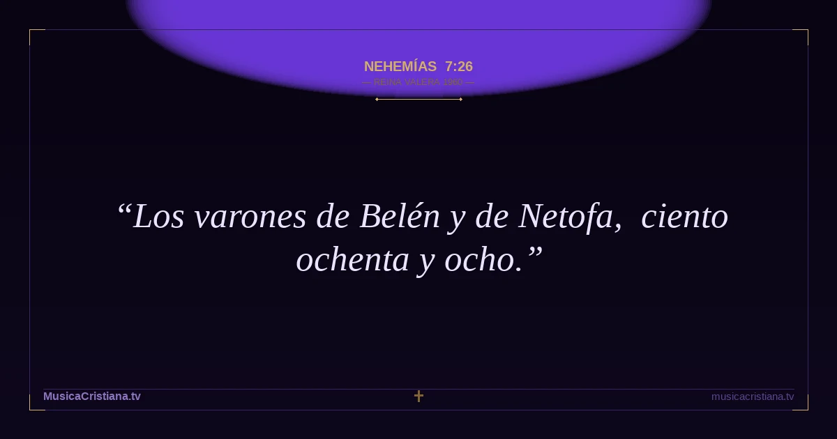 Nehemías 7:26 — Biblia Reina Valera 1960 — MusicaCristiana.tv