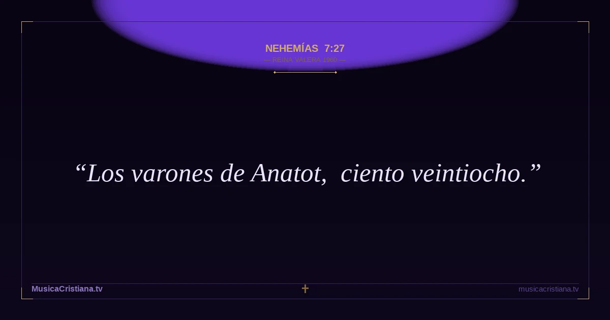Nehemías 7:27 — Biblia Reina Valera 1960 — MusicaCristiana.tv