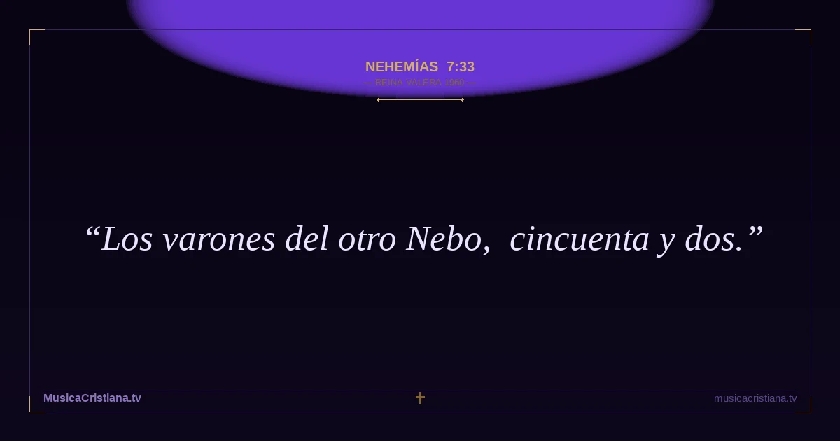 Nehemías 7:33 — Biblia Reina Valera 1960 — MusicaCristiana.tv