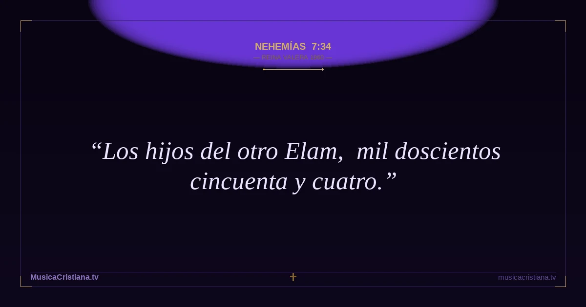 Nehemías 7:34 — Biblia Reina Valera 1960 — MusicaCristiana.tv