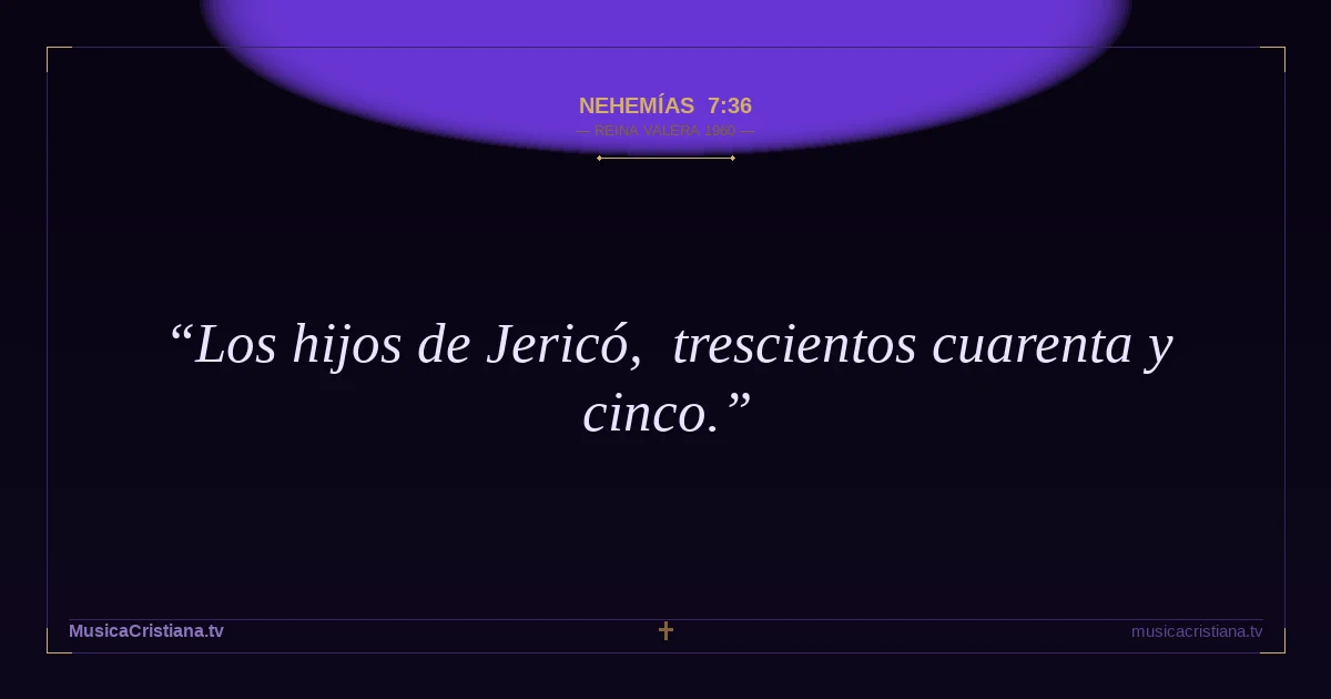 Nehemías 7:36 — Biblia Reina Valera 1960 — MusicaCristiana.tv