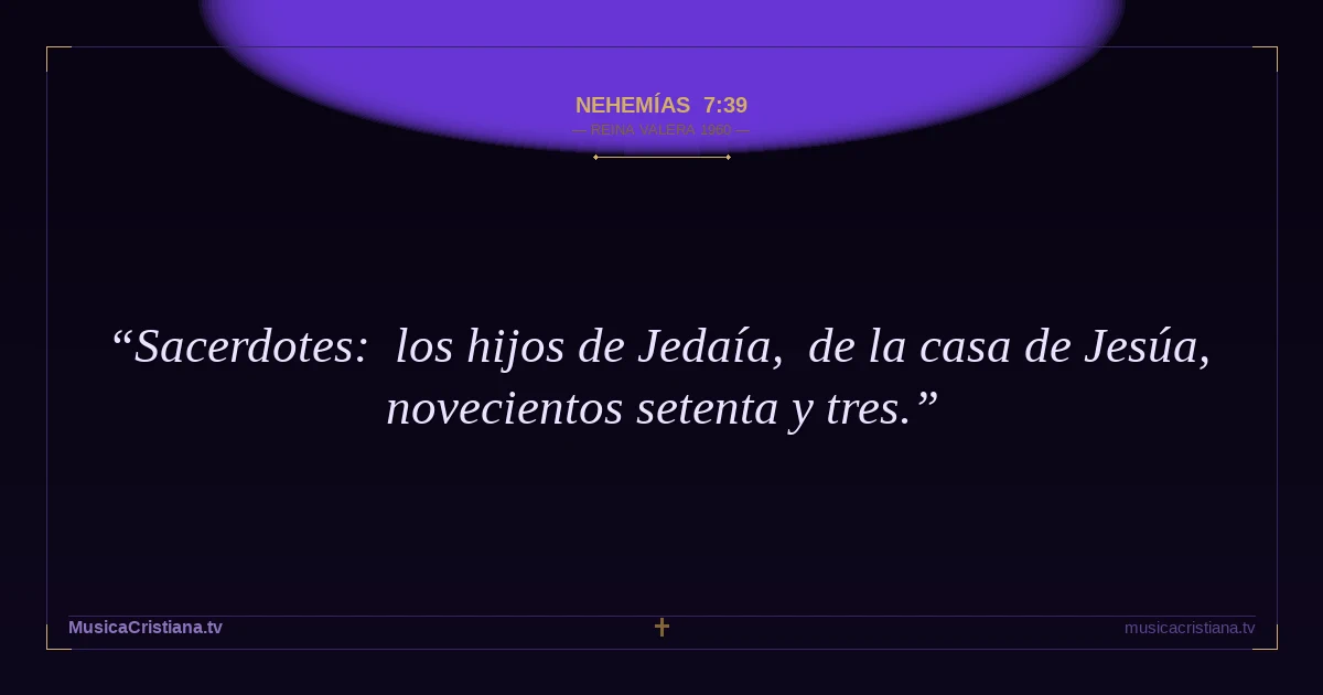 Nehemías 7:39 — Biblia Reina Valera 1960 — MusicaCristiana.tv