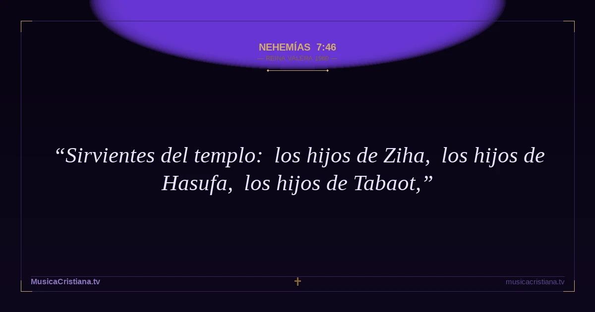 Nehemías 7:46 — Biblia Reina Valera 1960 — MusicaCristiana.tv