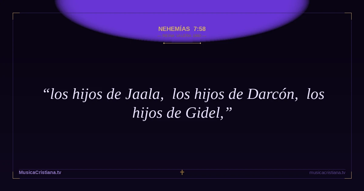 Nehemías 7:58 — Biblia Reina Valera 1960 — MusicaCristiana.tv