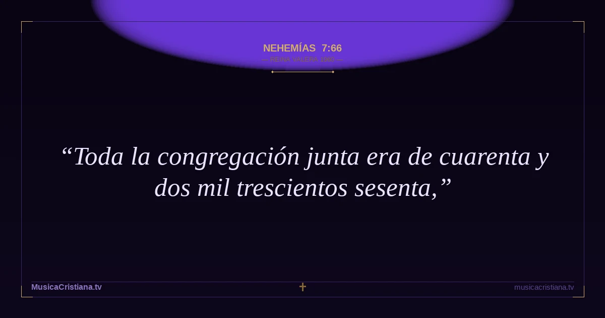 Nehemías 7:66 — Biblia Reina Valera 1960 — MusicaCristiana.tv