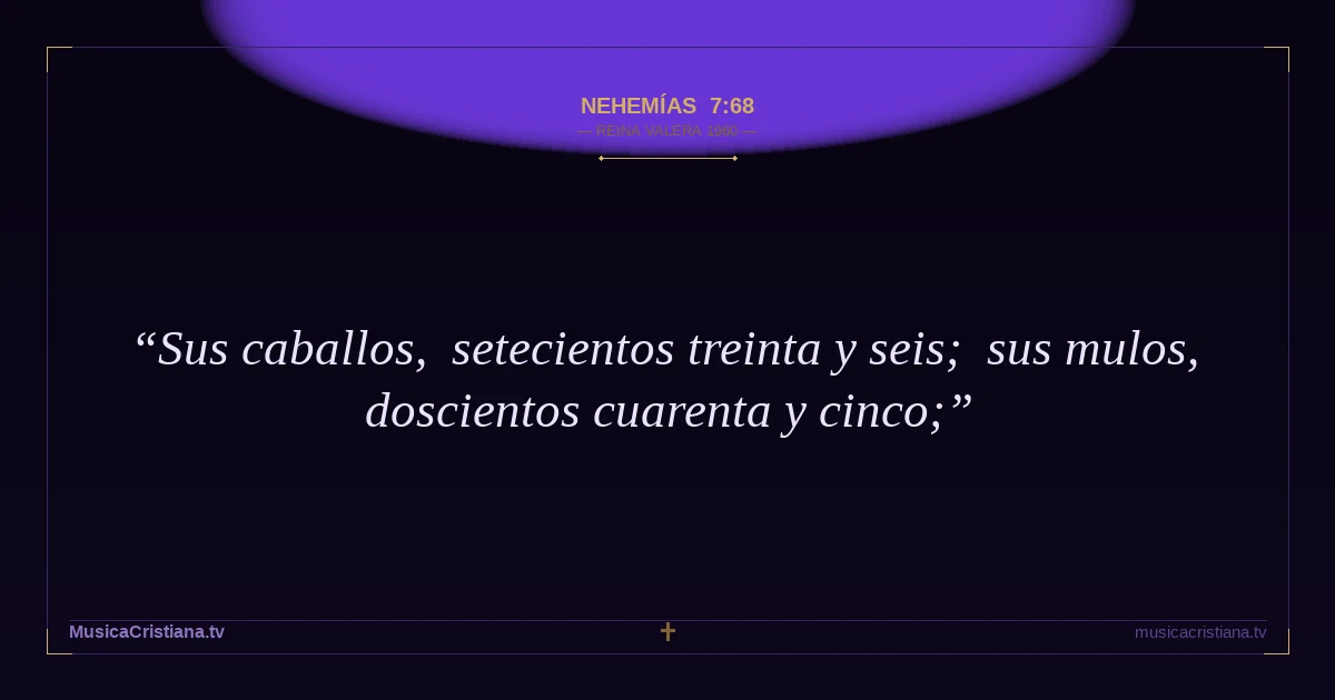 Nehemías 7:68 — Biblia Reina Valera 1960 — MusicaCristiana.tv