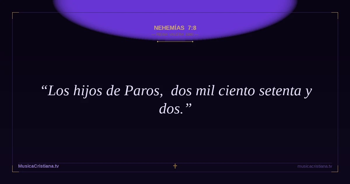 Nehemías 7:8 — Biblia Reina Valera 1960 — MusicaCristiana.tv