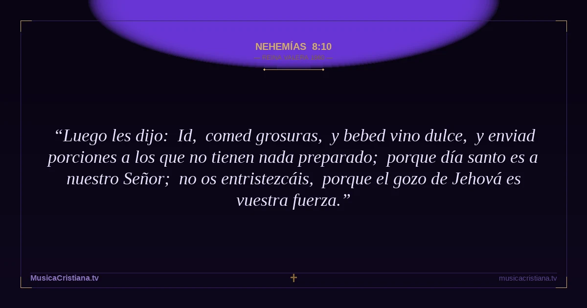 Nehemías 8:10 — Biblia Reina Valera 1960 — MusicaCristiana.tv