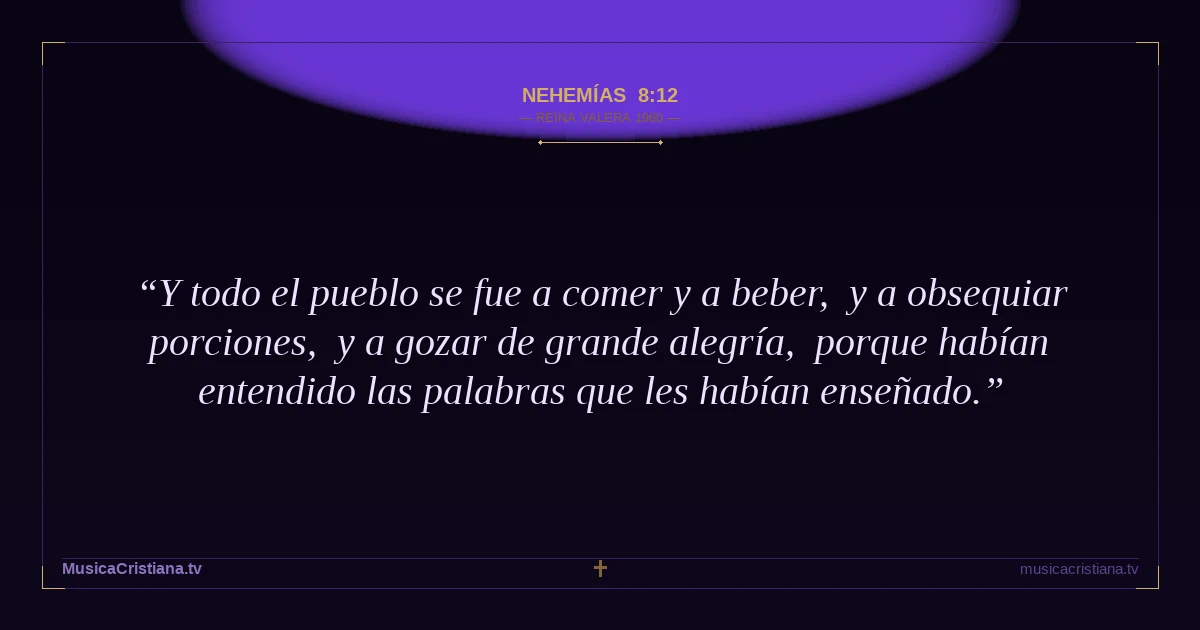 Nehemías 8:12 — Biblia Reina Valera 1960 — MusicaCristiana.tv