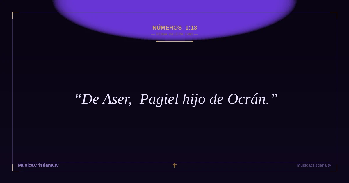 Números 1:13 — Biblia Reina Valera 1960 — MusicaCristiana.tv