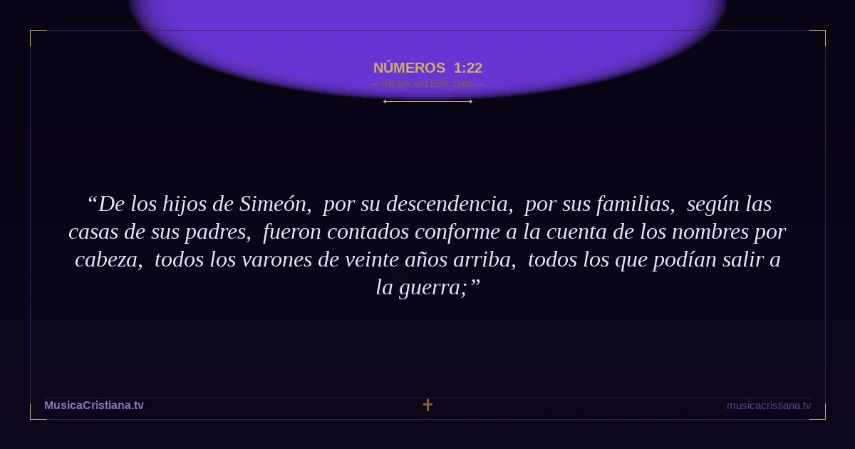 Números 1:22 — Biblia Reina Valera 1960 — MusicaCristiana.tv