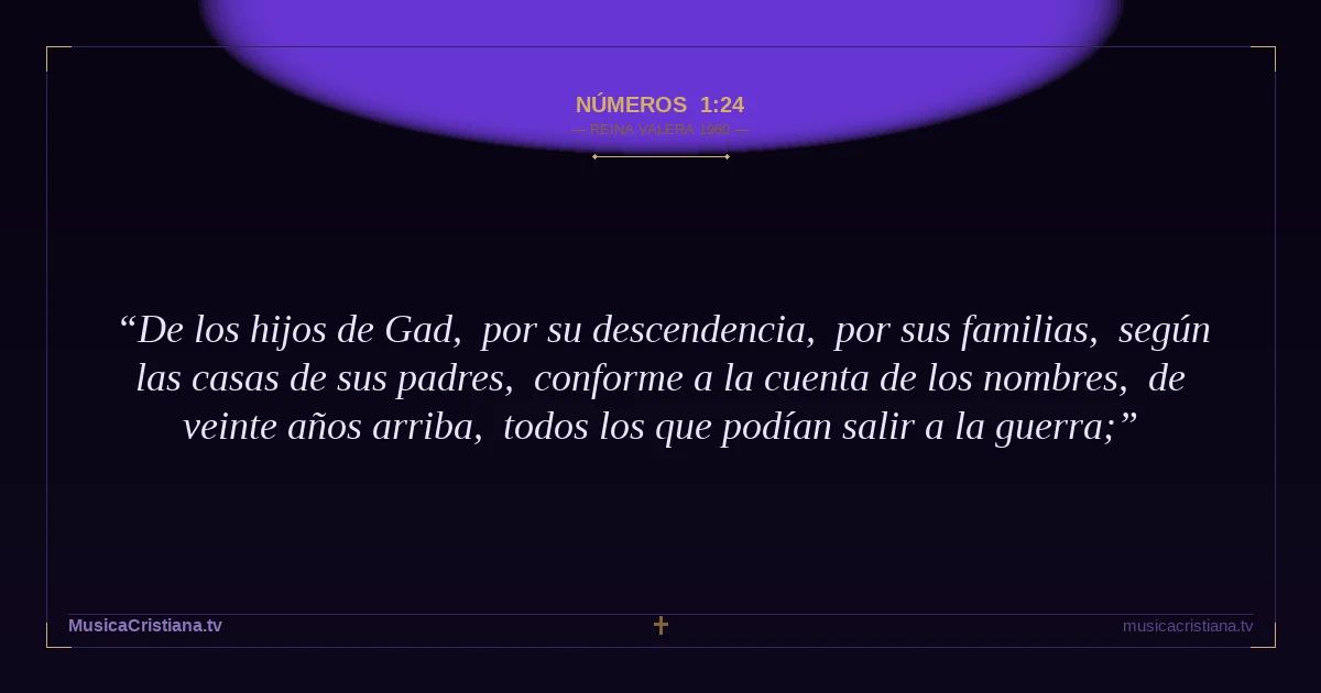 Números 1:24 — Biblia Reina Valera 1960 — MusicaCristiana.tv